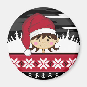 Íman Ímã bonito do duende do Natal
