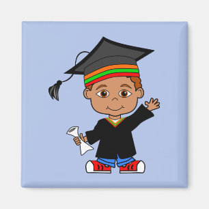 Íman Ímã bonito do formando do afro-americano dos