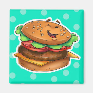 Íman ímã bonito do Hamburger dos desenhos animados