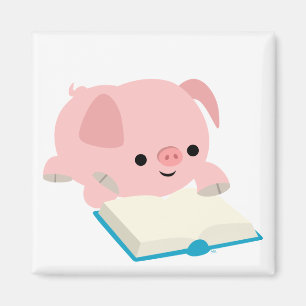 Íman Ímã bonito do leitão da leitura dos desenhos