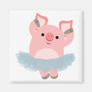 Íman Ímã bonito do porco da bailarina dos desenhos