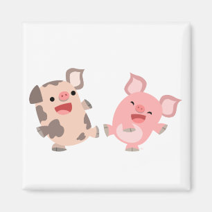 Íman Ímã bonito dos porcos dos desenhos animados da
