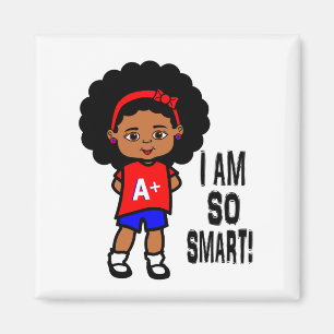 Íman Ímã bonito e esperto da menina do afro-americano