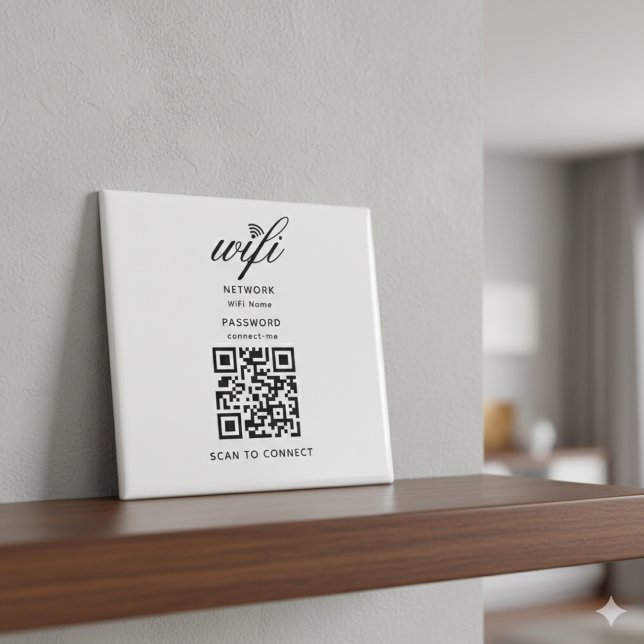 Íman Ímã Branco de Senha de Internet Wifi Código QR (Criador carregado)