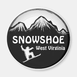 Íman Ímã branco do snowboard de West Virginia do sapa