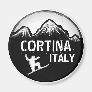 Íman Ímã branco preto da arte do snowboard de Italia