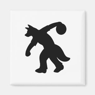 Íman Ímã canino antropomórfico preto 0001 da boliche