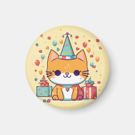 Íman Ímã, cartão, saudação de aniversário de gato de fe