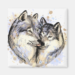 Íman ímã casal de lobo