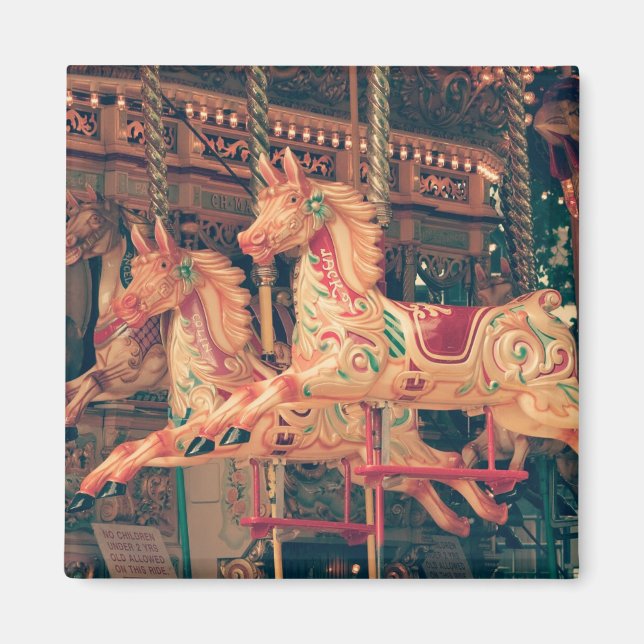 Íman Ímã Cavalos de Carrossel de Feira Antiga (Frente)