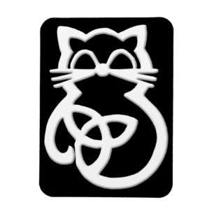 Íman Ímã celta do gato do nó branco da trindade