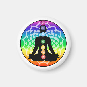 Íman Ímã Chakra Lotus – Arte Sagrada de Yoga Redonda