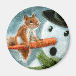 Íman Ímã chocado do esquilo do boneco de neve