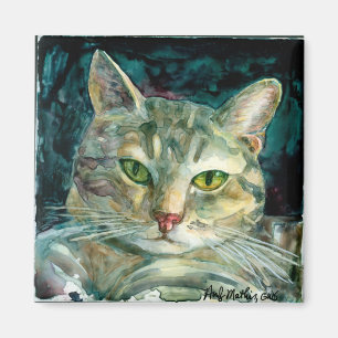 Íman Ímã cinzento do gato de gato malhado