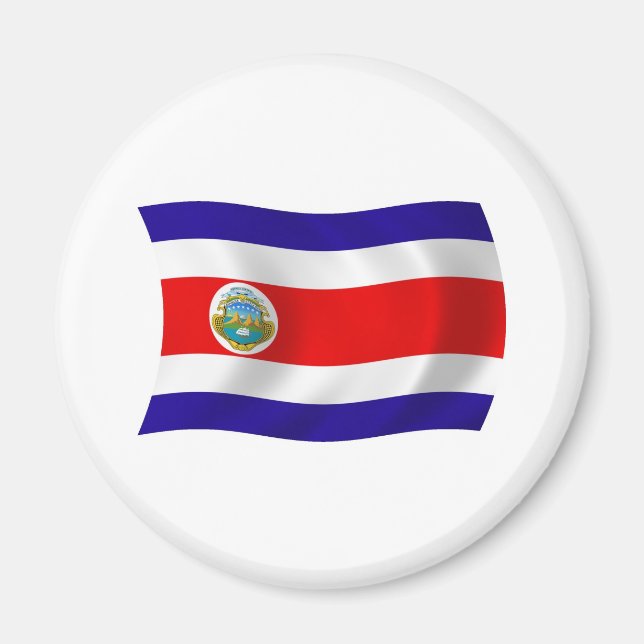 Íman Ímã com a Bandeira da Costa Rica (Frente)