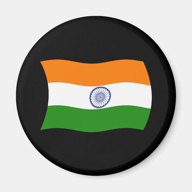 Íman Ímã com a Bandeira da Índia (Frente)