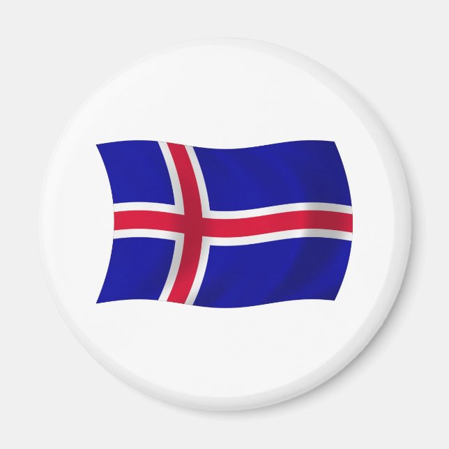 Íman Ímã com a Bandeira da Islândia (Frente)
