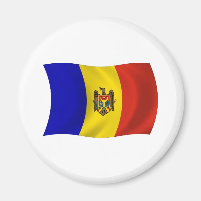 Íman Ímã com a Bandeira da Moldávia (Frente)