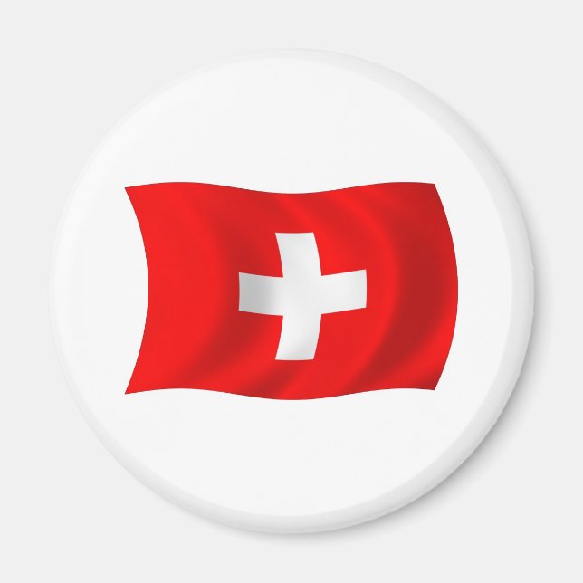 Íman Ímã com a Bandeira da Suíça (Frente)
