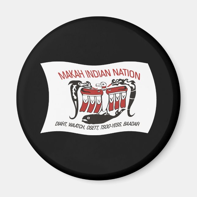 Íman Ímã com a Bandeira da Tribo Makah (Frente)