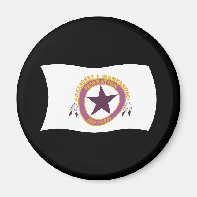 Íman Ímã com a Bandeira da Tribo Wampanoag (Frente)