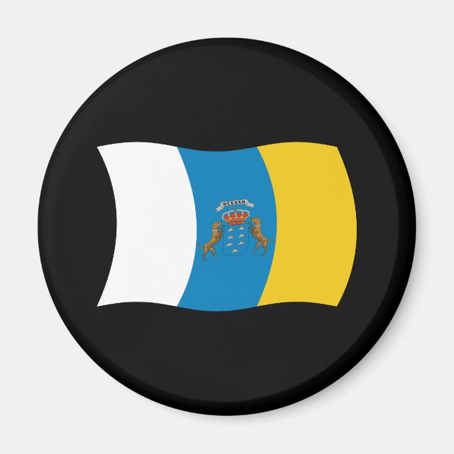 Íman Ímã com a Bandeira das Ilhas Canárias (Frente)