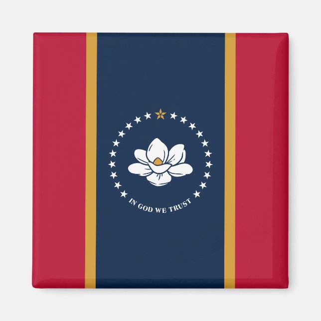Íman Ímã com a Bandeira do Mississippi (Frente)
