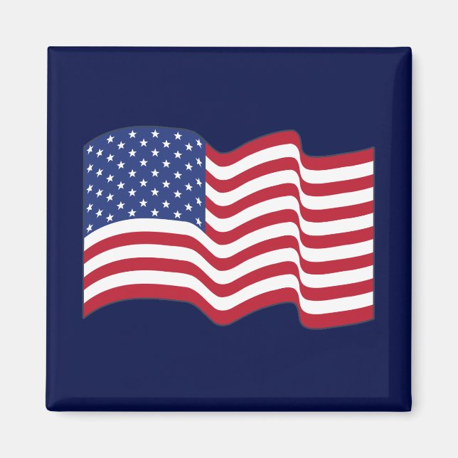 Íman Ímã com Bandeira Americana Ondulante Presente (Frente)