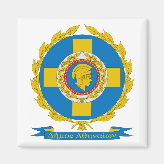 Íman Ímã com Brasão de Atenas, Grécia (Frente)
