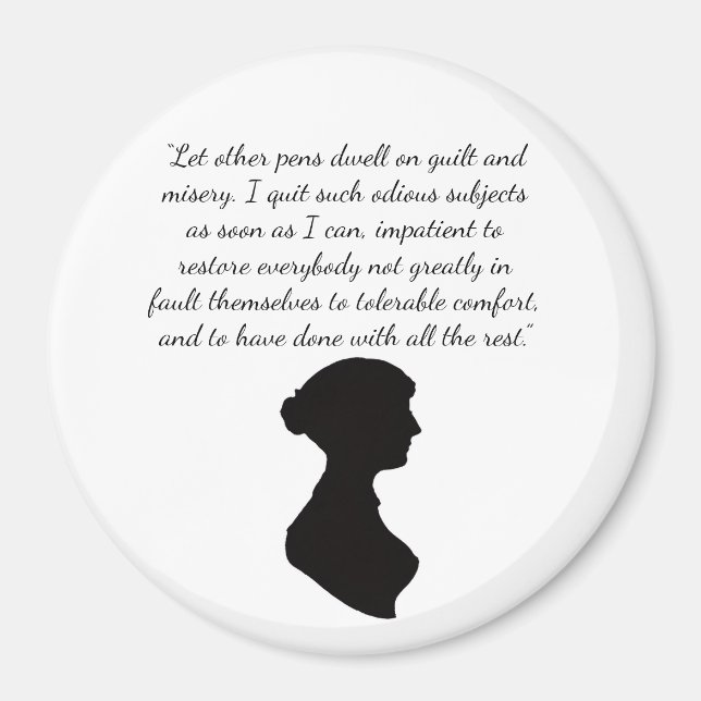 Íman Ímã com citação de Jane Austen (Frente)