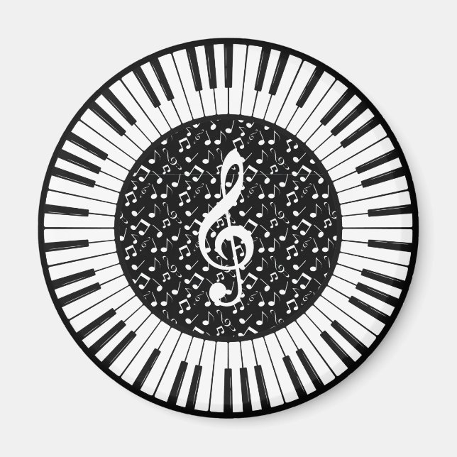 Íman Ímã com Desenho de Círculo de Teclas de Piano (Frente)