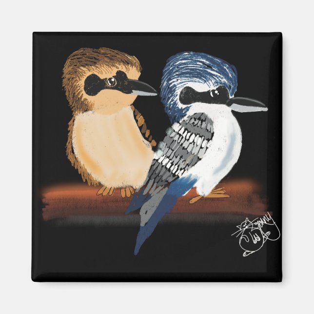 Íman Ímã com dois Kookaburra (Frente)
