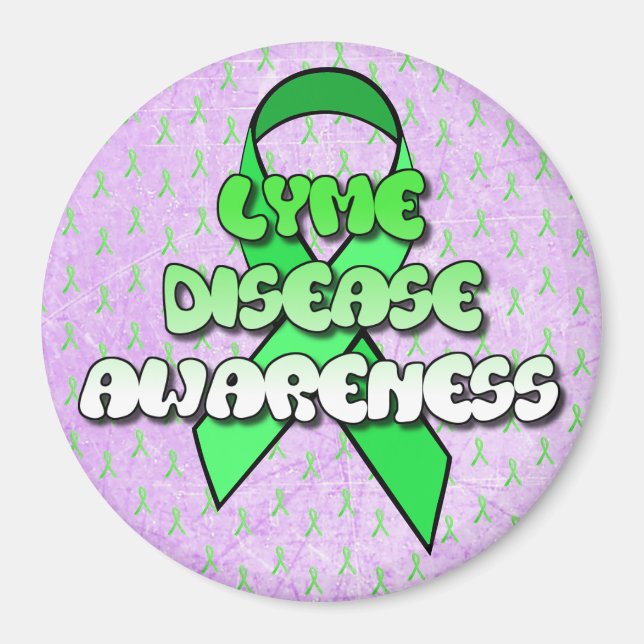 Íman Ímã com Fita de Conscientização da Doença de Lyme (Frente)