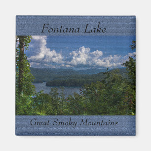 Íman Ímã com foto do Fontana Lake, Great Smoky Mountain