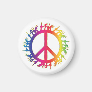 Íman Ímã com Símbolo de Paz Hippie dos Anos 60