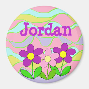 Íman Ímã conhecido personalizado, rosa, azul, roxo