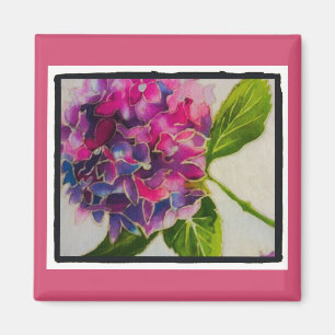Íman Ímã cor-de-rosa bonito do hydrangea