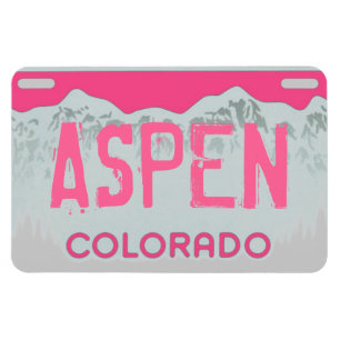 Íman Ímã cor-de-rosa da matrícula de Aspen Colorado