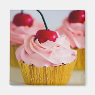 Íman Ímã cor-de-rosa do cupcake