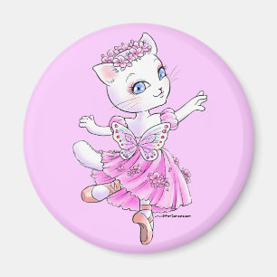 Íman Ímã (cor-de-rosa) do gatinho da bailarina