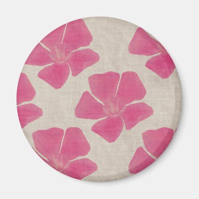 Íman Ímã cor-de-rosa do teste padrão de flor (Frente)