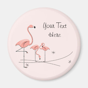 Íman Ímã cor-de-rosa do trio 4 do texto do flamingo