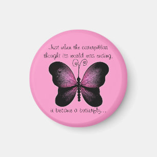 Íman Ímã cor-de-rosa e preto da borboleta
