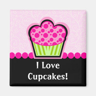 Íman Ímã cor-de-rosa lunático do cupcake