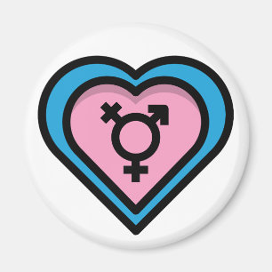 Íman Ímã Coração do Orgulho Trans