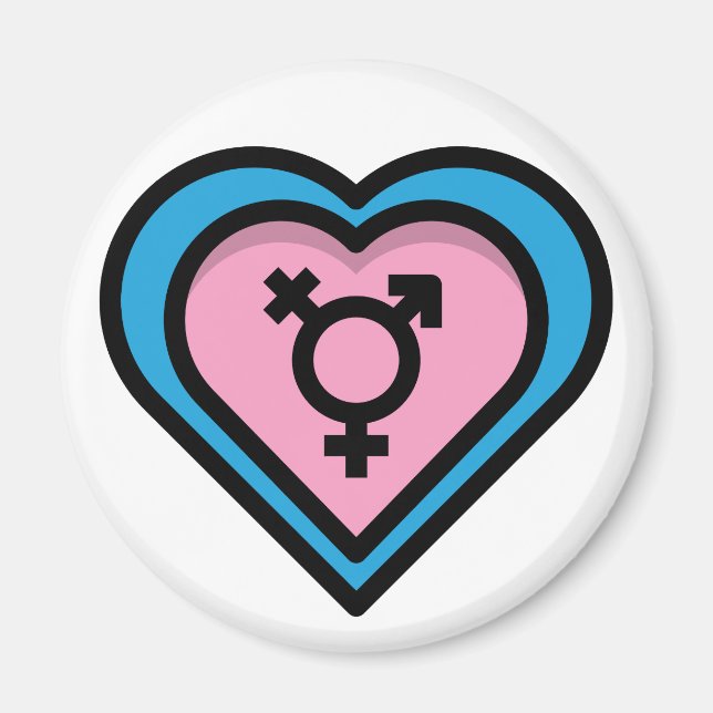 Íman Ímã Coração do Orgulho Trans (Frente)