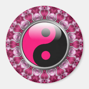 Íman Ímã Corações Rosa Yin Yang