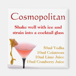 Íman Ímã cosmopolita da receita do cocktail