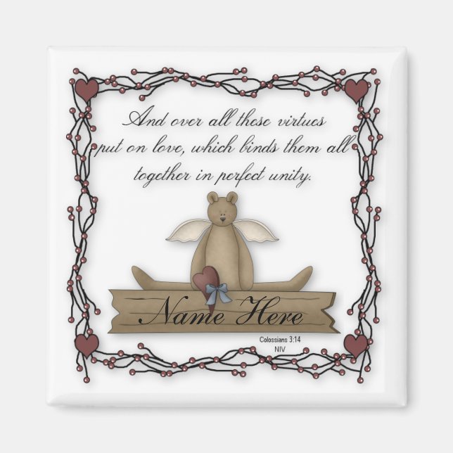 Íman Ímã customizável 10 das virtudes do urso de ursinh (Frente)