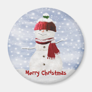 Íman Ímã customizável do boneco de neve do Natal